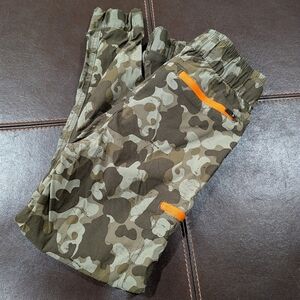 Weatherproof Kids Camouflage Joggers with Orange Trim